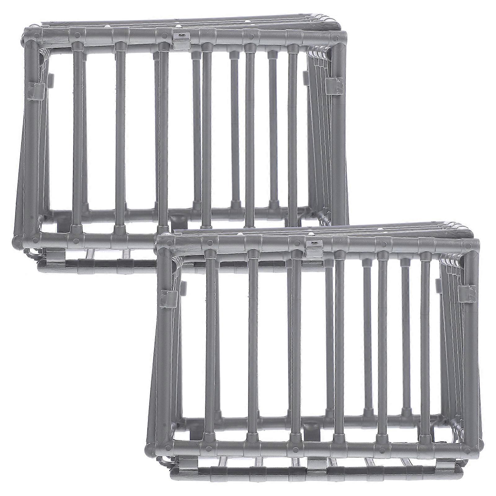 2Pcs Mini Cage Model Miniature Model Cage DIY Cage Model Decor for Small Doll DIY Craft