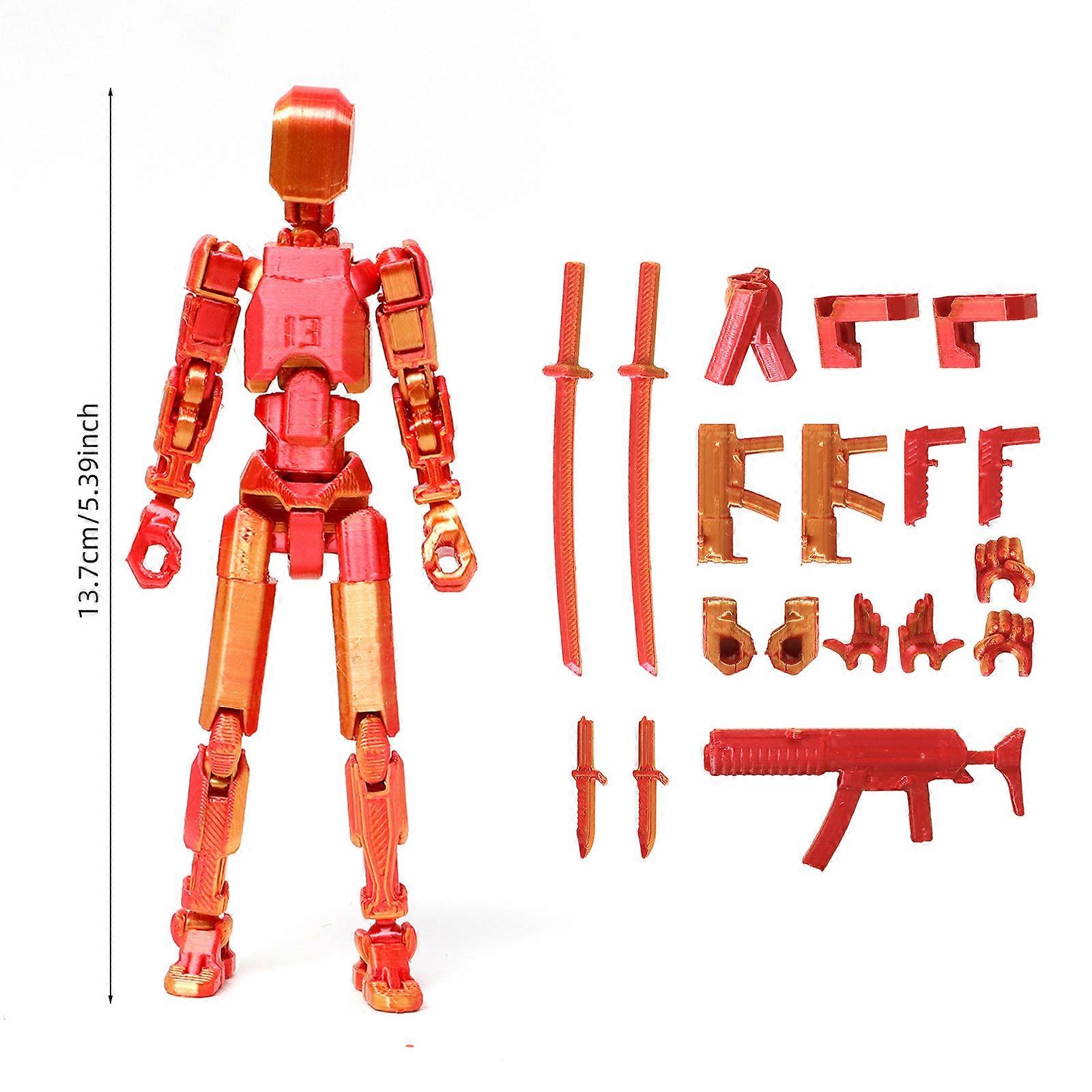 Titan 13 Action Figure, Dummy 13 Action Figure, Lucky 13 Action Figure, T13 Action Figure, 3D Printed Multi-Jointed Movable, Action Figure Toy