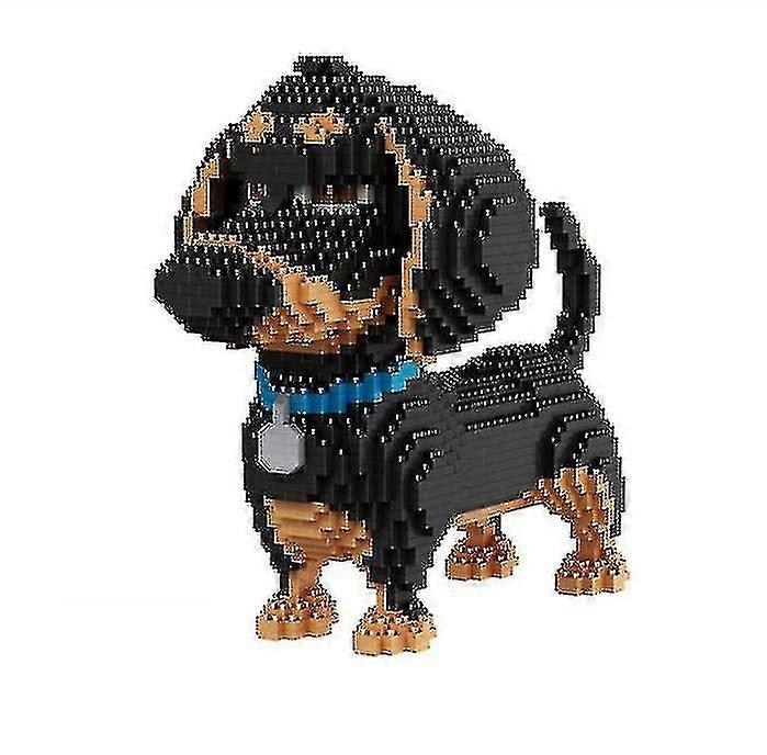 Cartoon Dog Mini Teckel Modèle Bloc Construction Brique Jouets