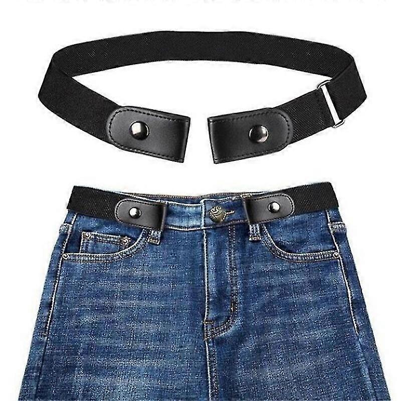 Belt Invisible Elastic Belt Without Buckle Belt Jeans Pants Black