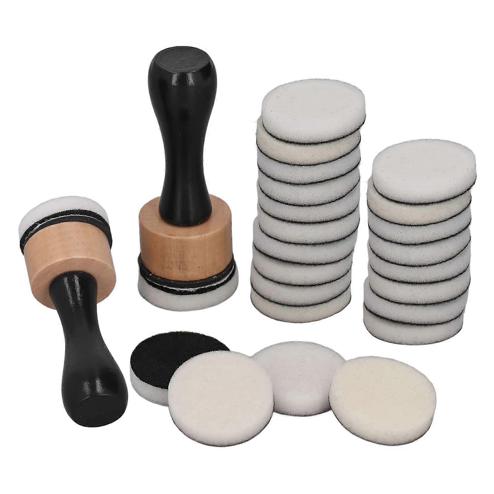 Mini Ink Blending Tool Set, Ink Paints Mixing Blending Tool Mini Round Foam Refills with 24 Spare Foam Pads for Rubber Stamping & Scrapbooking
