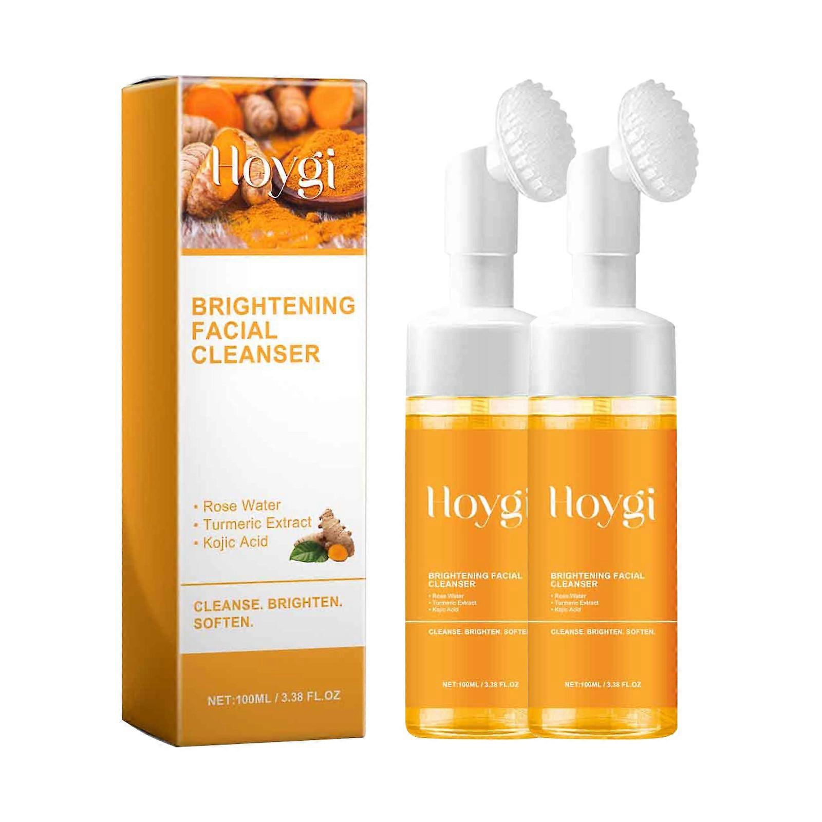 2PCS Curcuma Nettoyant Visage Hydratant Nettoyant Nettoyer Rétrécir Pores Rafraîchissant Éclaircir Taches Uniformiser Teint Réduire Les Imperfections Rendre Plus Lumineux 200ml