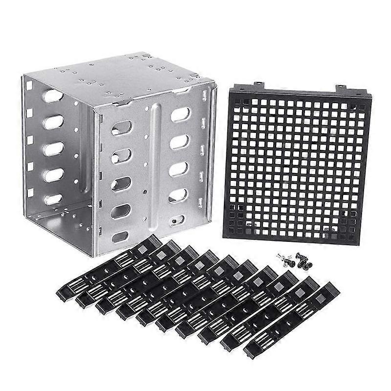 5,25 tum till 5 x 3,5 tum SATA HDD Bur Rack Hårddisk Diskhölje Hårddisk Diskfack Caddy Ad