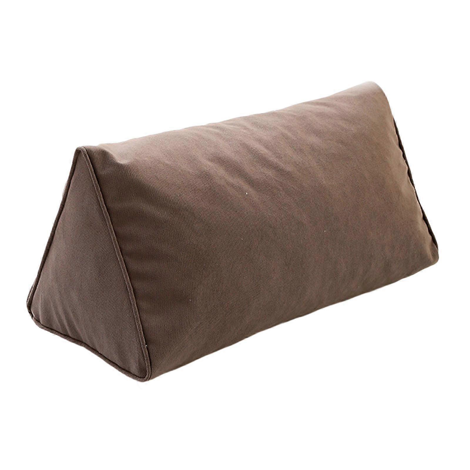 Bedside Back Cushion Triangular Home Decorative Back Rest Bed Lumbar Support Light Brown