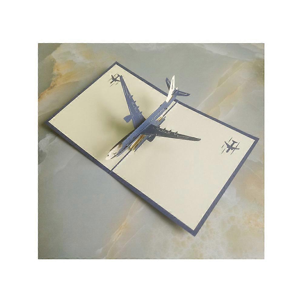 3D Aircraft Greeting Card - Grey