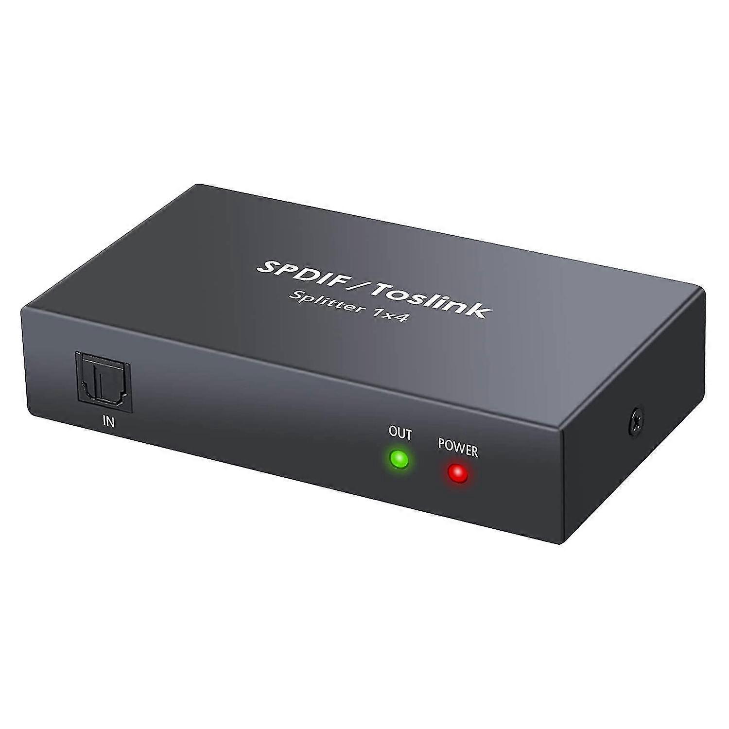 Digital Optical Audio 1x4 Splitter 1 In 4 Out Aluminiumlegierung (US-Stecker)