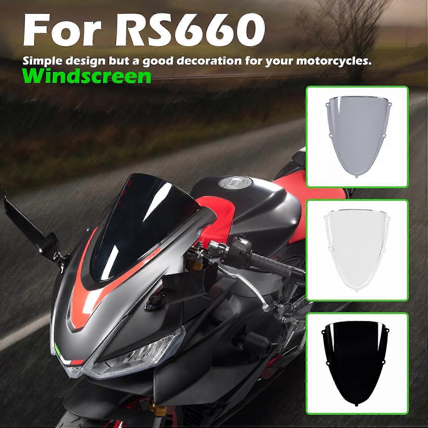 Motorcycle Double Bubble Front Windshield Windscreen Wind Deflector For Aprilia RS660 RS 660 2020 2021 2022 Street PC Plastic