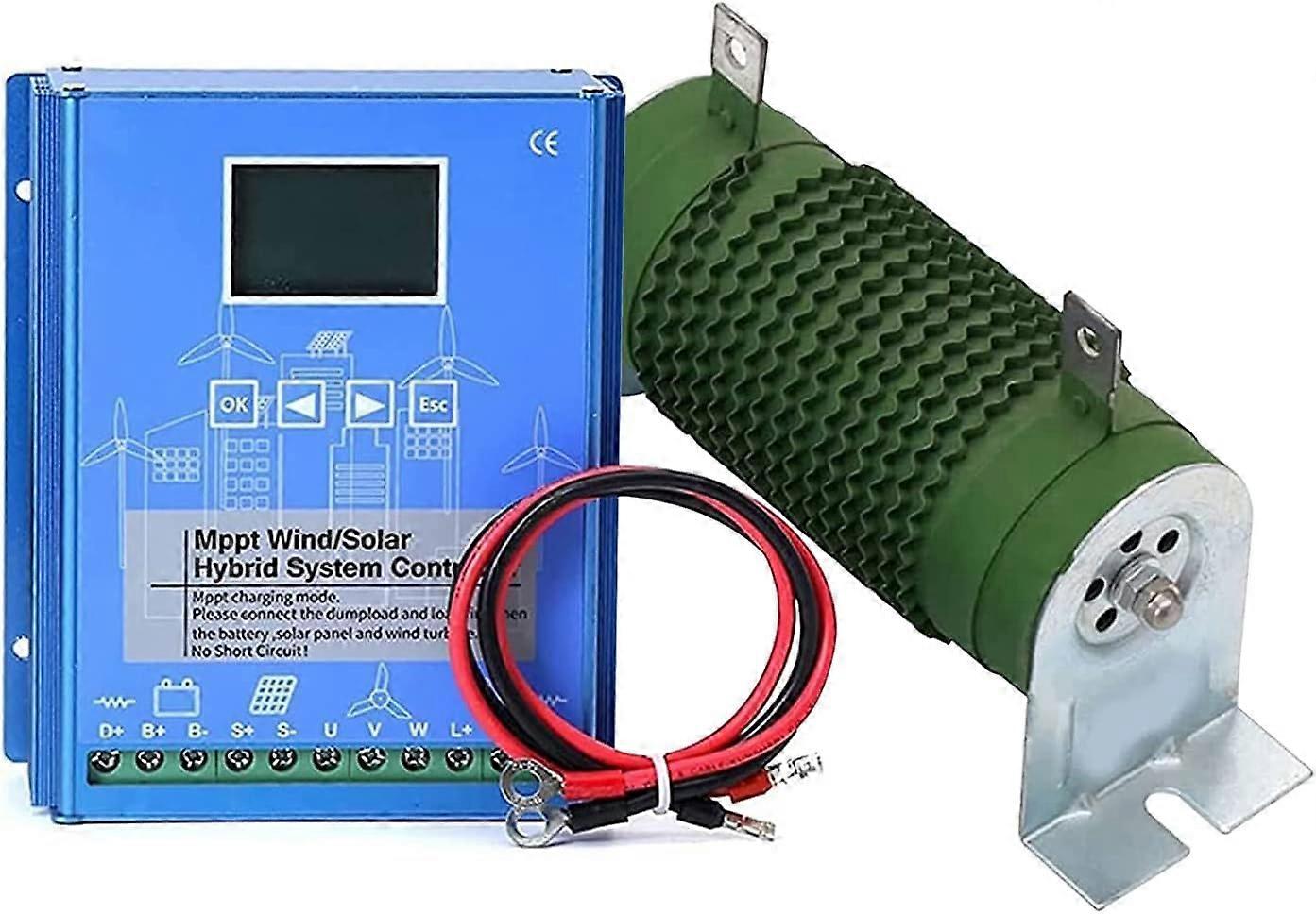 200W-1000W(optional) Wind Solar Hybrid System MPPT Charge Controller with Dump Load,12V/24V/48V Wind Turbine Generator Solar Panel