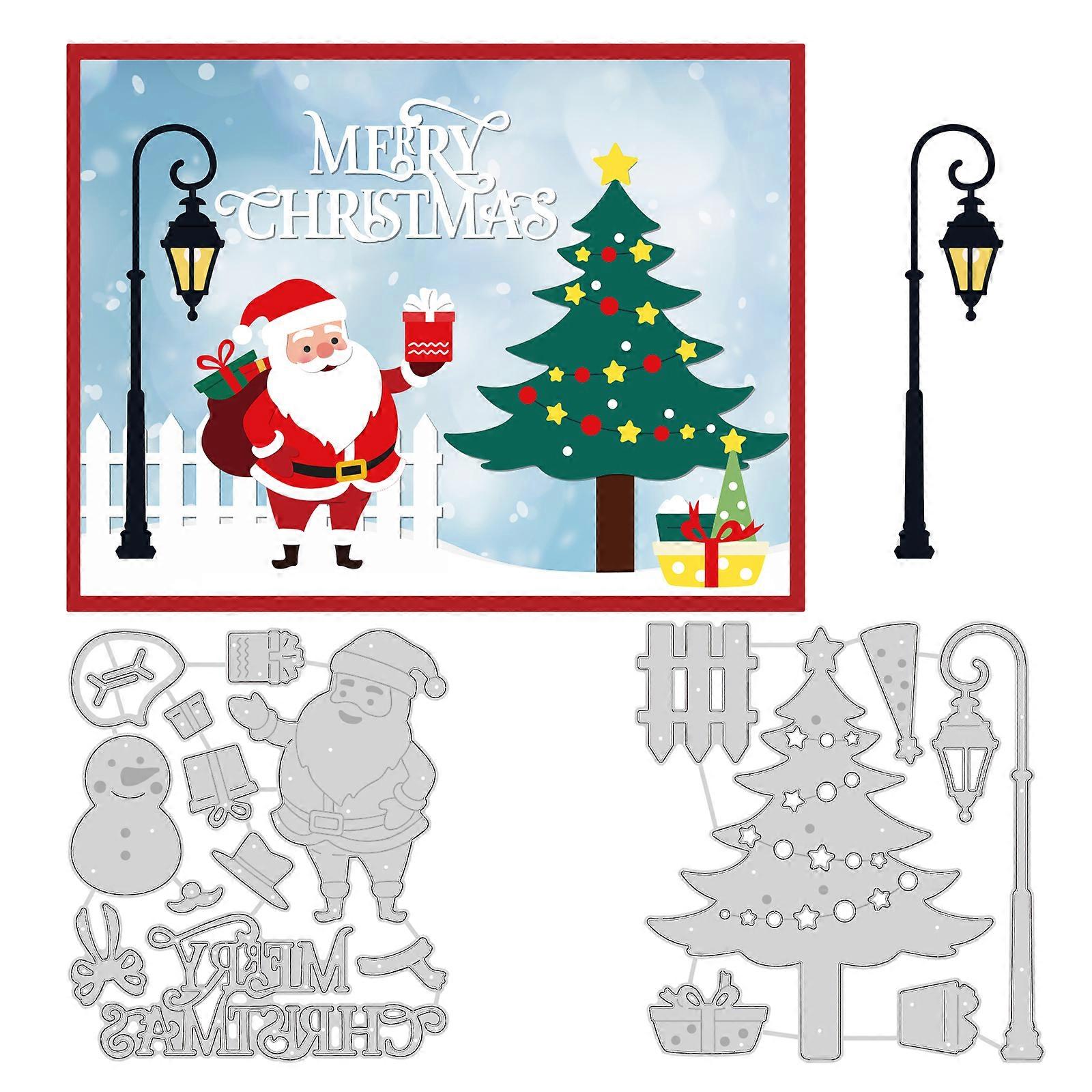 2 Styles Merry Christmas Pattern Decoration Template Reusable carbon steel Stencil