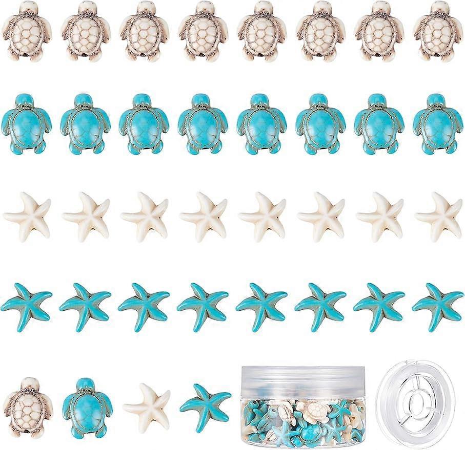 100Pcs Sea Turtle Beads Turquoise Starfish Bead