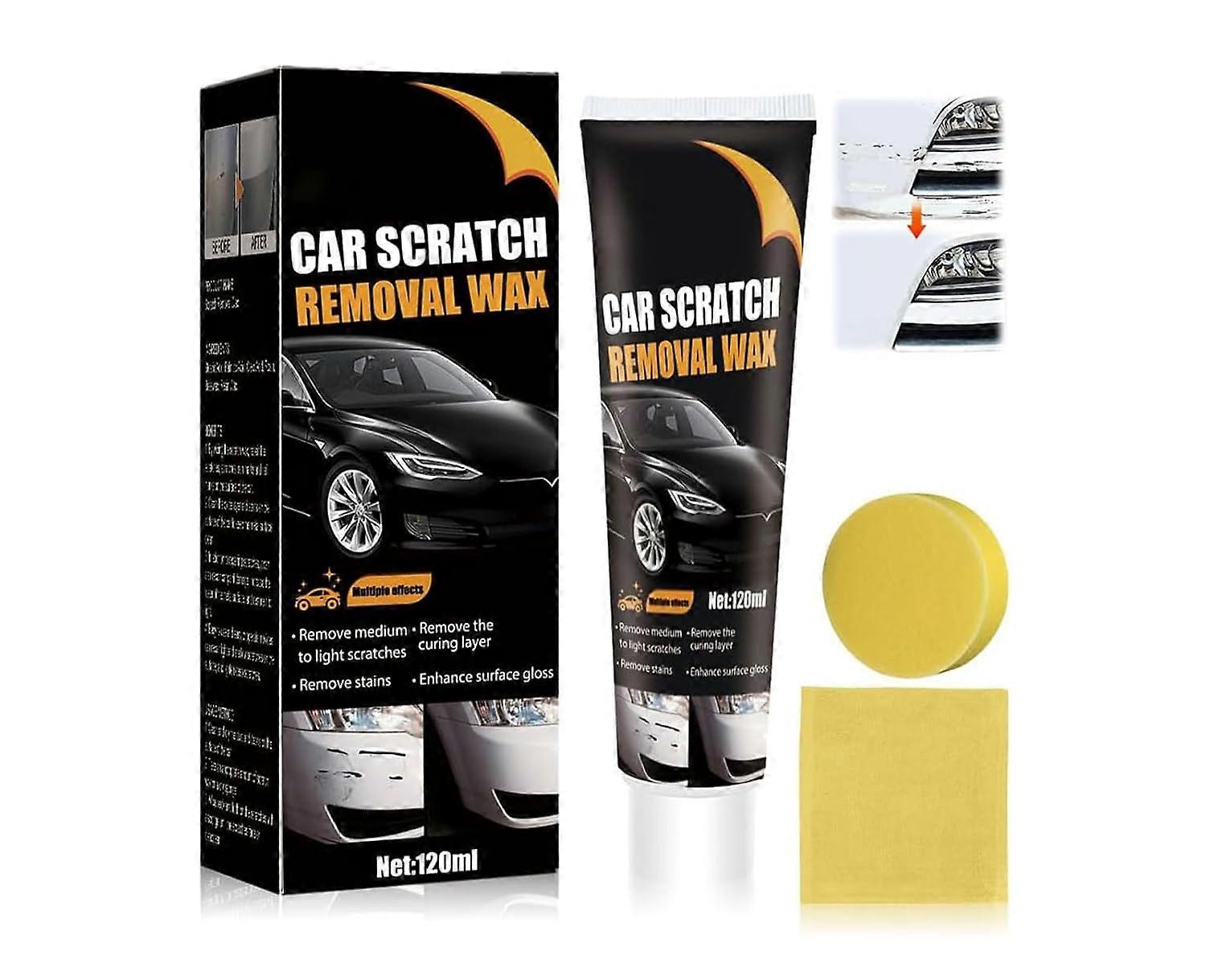 Car scratch repair paste, 2024 new car scratch remover, car scratch repair paste polishing wax, car scratch remover set (with rag and sponge) for car