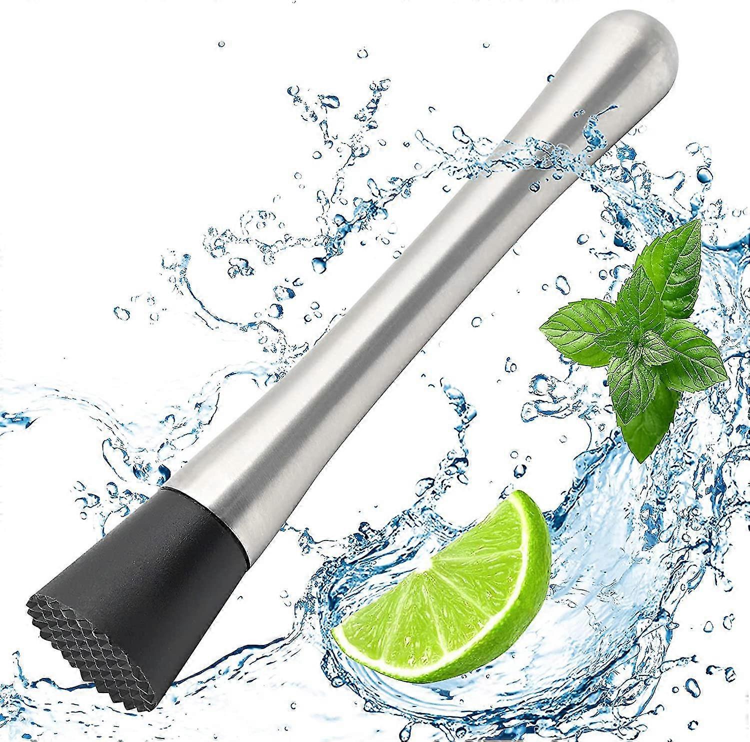 Cocktail Muddler, Stainless Steel Cocktail Muddler, Bar Muddler Multifunctional Bar Bartending Tools 20cm