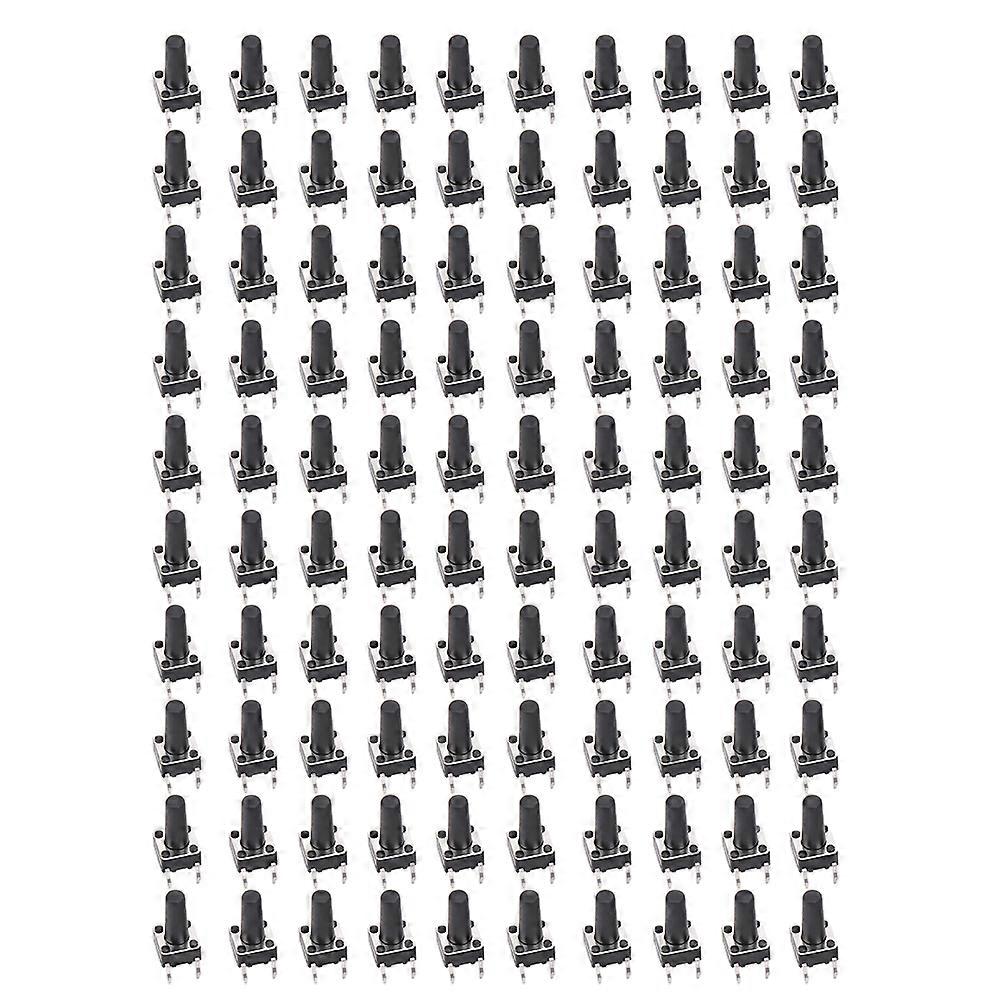 100PCs Momentary Tactile Button Switch Compact Engineering Plastic DIP DC12V 6 x 6 x 12mm