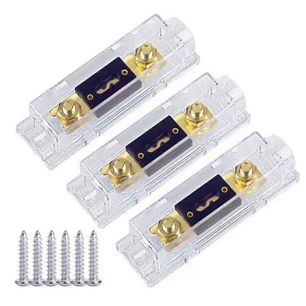 3Pcs ANL Fuse Holder Bolt-on Fuse Car Fuse Holders Fusible Link with Fuse 80A Fuses AMP