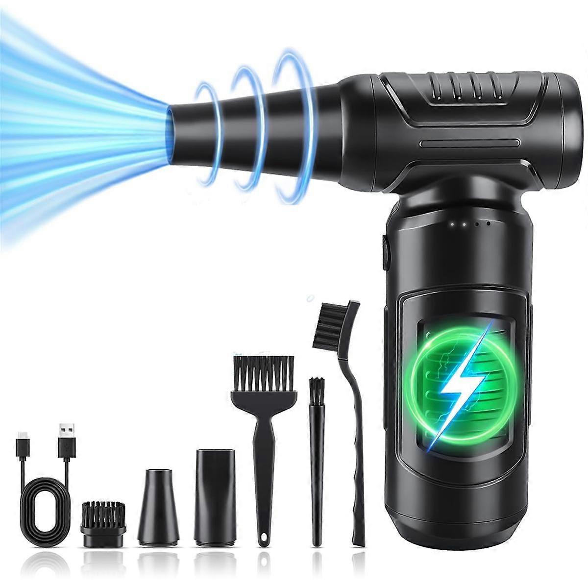 Spolverino ad aria compressa, 180000 giri/min Spolverino elettrico a 3 marce ad alta velocità, soffiatore d'aria a batteria, soffiatore d'aria portatile a secco