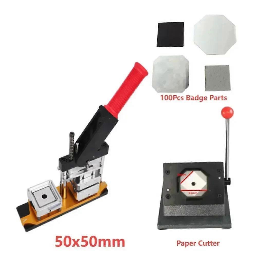 50X50mm Manual Square Refrigerator Badge Hine Magnetic Patch With 100pcs Magnets Material And Paper Cutter