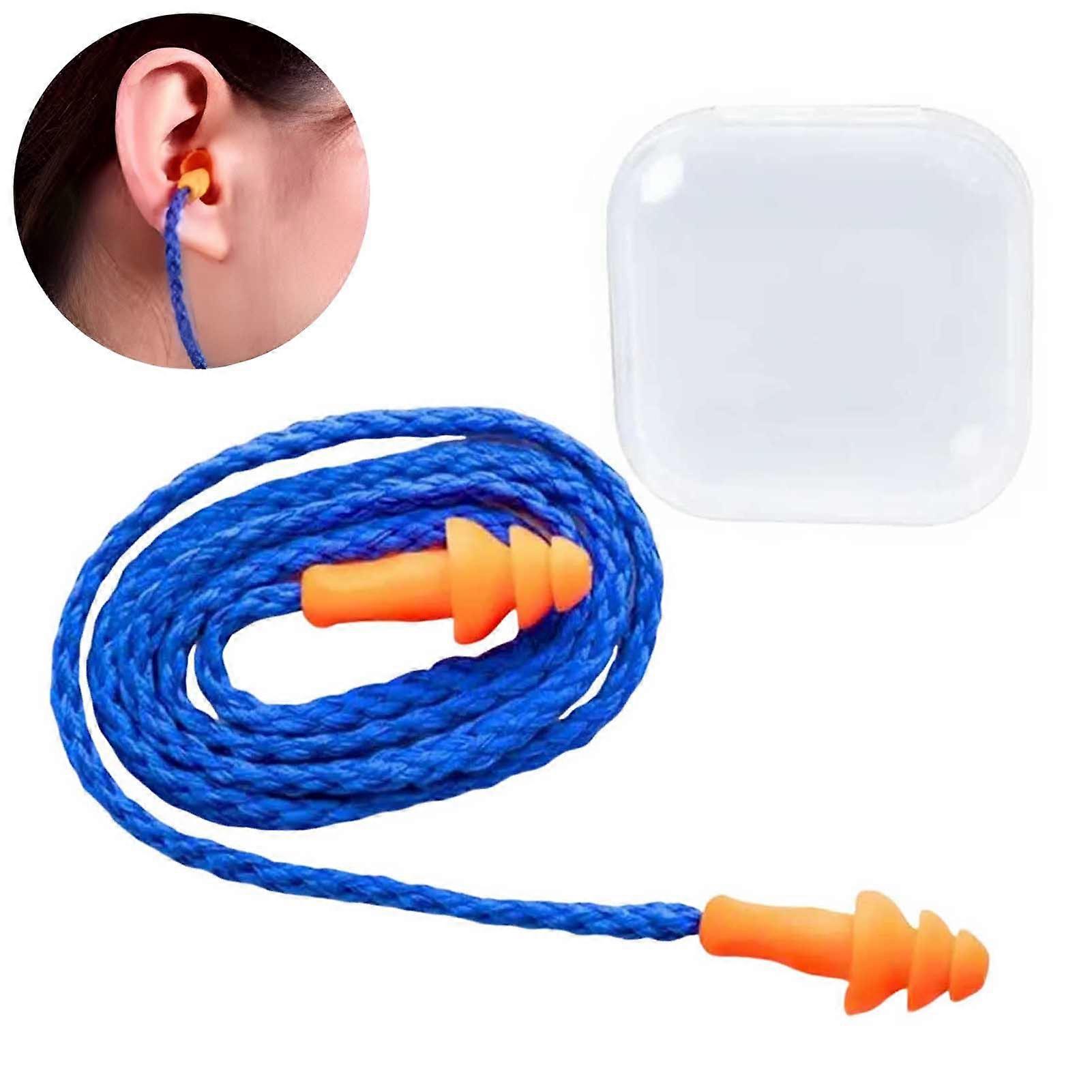 Silicone Ear Plugs for Sleeping Noise Canceling Reduction Earplugs with Cords Suitable for Concert Study