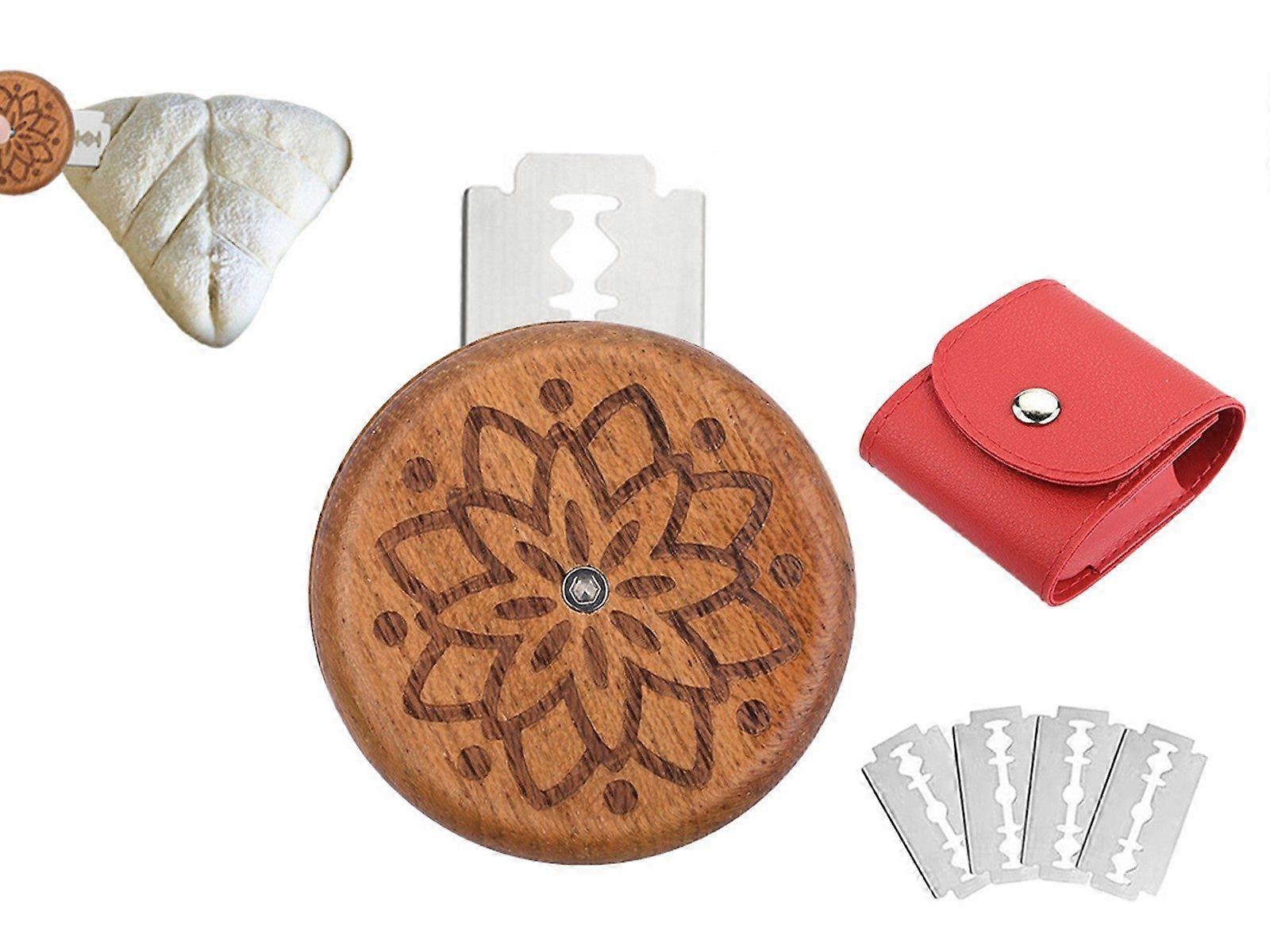 Wooden Bread Lame Cutter with 5 Replaceable Blades Dough Scoring Tools - Style 2