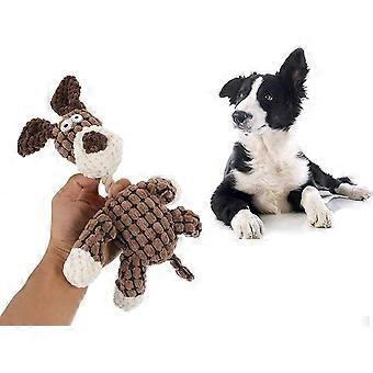 Squeaky Pet Dog Toys Puppy Pet Chew Squeaky Plush Toy Teeth Cleaning Toy Coffee