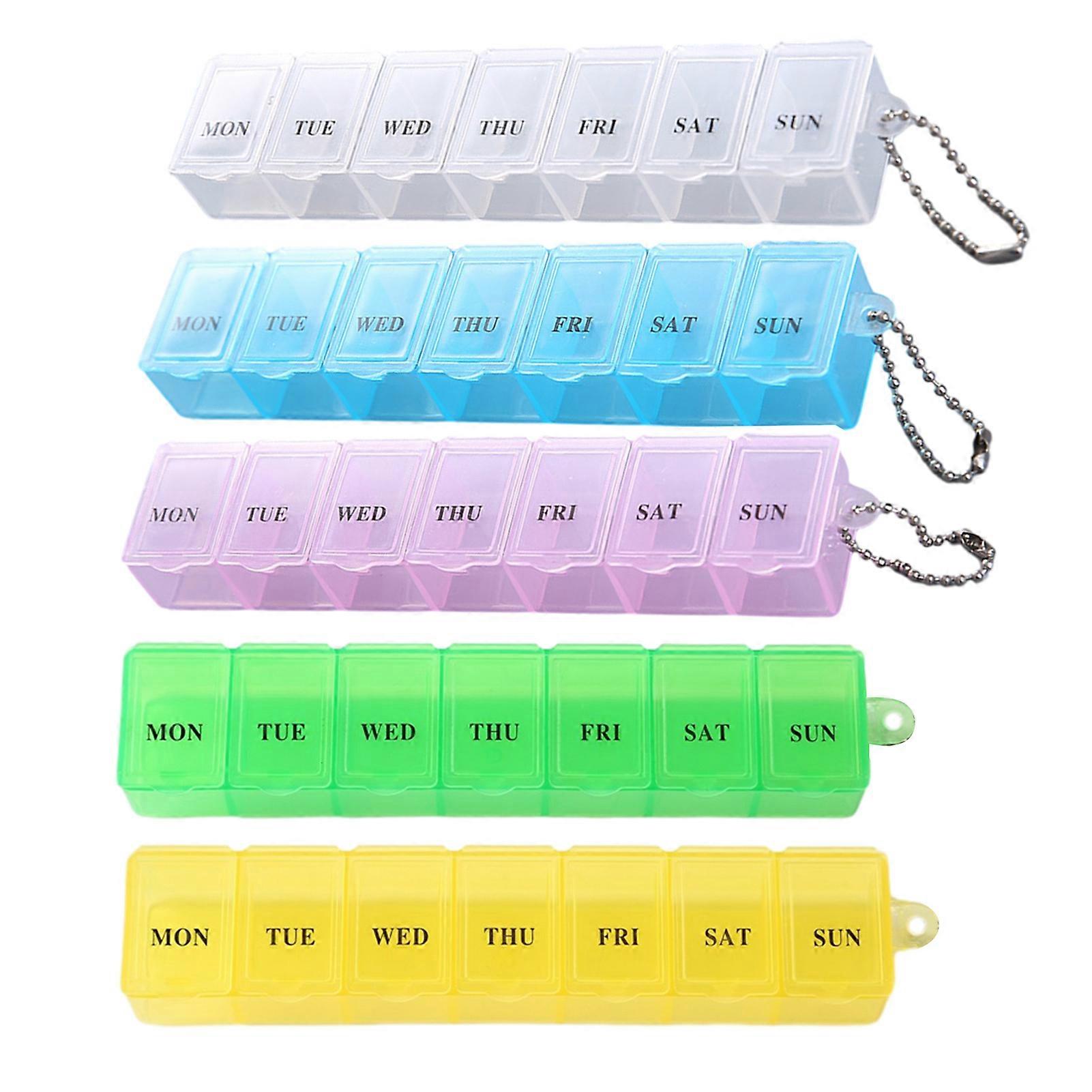 Rectangular Transparent Medicine Box with 7 Grid Reusable Household Multi-grid Medicine Box for Home Outdoor