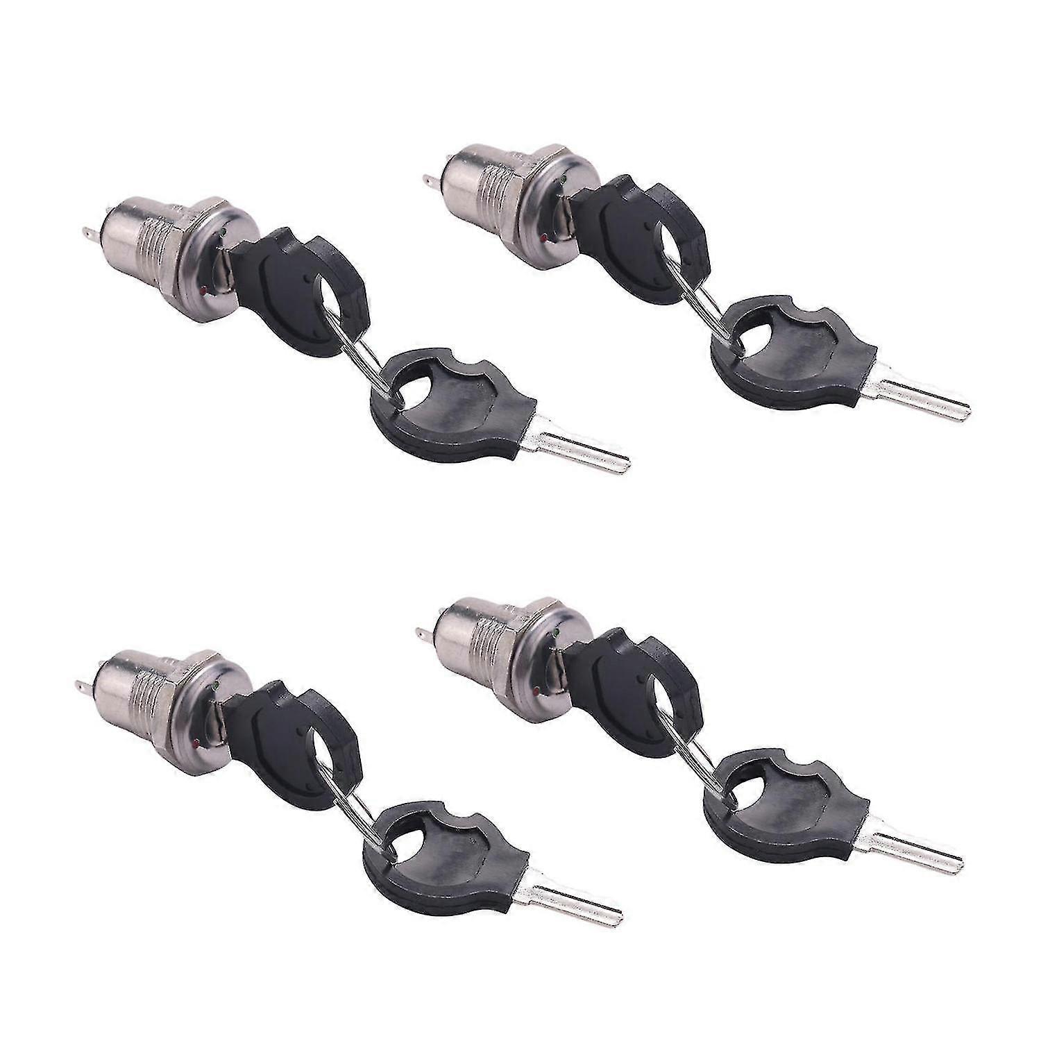 4x On Off Two Terminals Keyswitch Keylock Switch W Keys