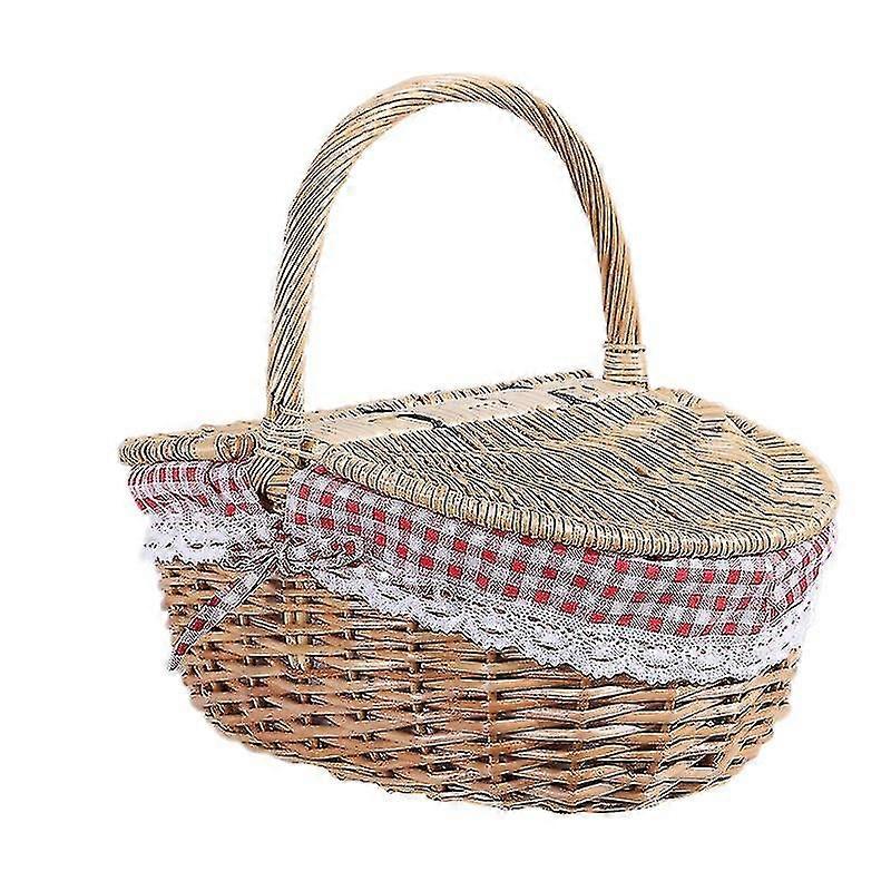 Country Style Korbkorb Picknickkorb mit Deckel