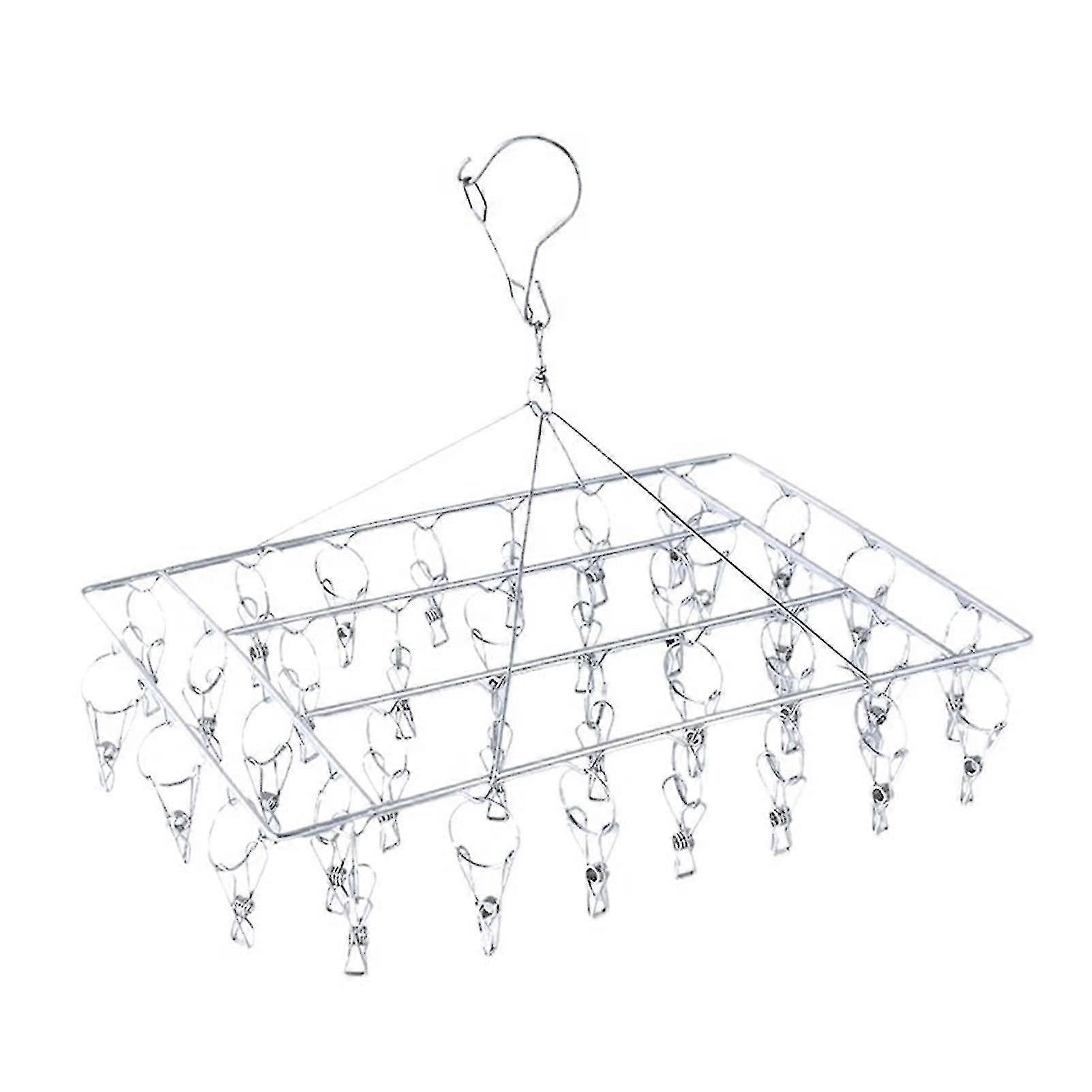 36 Clips Stainless Steel Windproof Clothespin Laundry Hanger