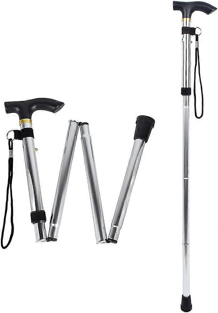 Folding Walking Poles, Aluminum Adjustable Walking Cane Lightweight Portable