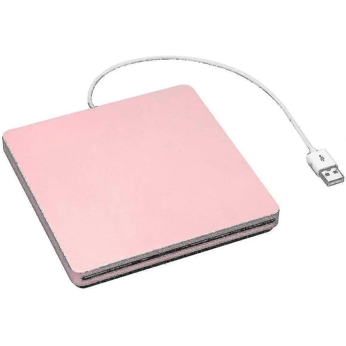 External Cd Drive, Usb Portable Rewriter Burner For Laptop, Gold--