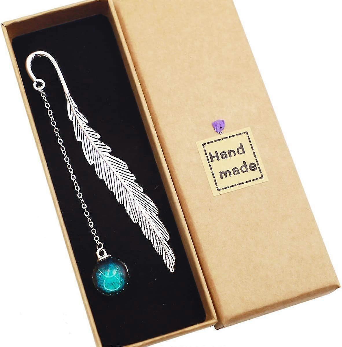 Birthday Constellation Metal Spring Bookmark Luminous Pendant Is A Practical Creative Gift For Readers,students.