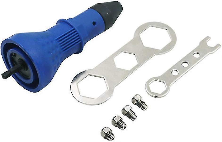 Electric Rivet Gun Adapter Rivet Gun Adapter Tool Cordless Rivet Nut Bit Adapter(blue)