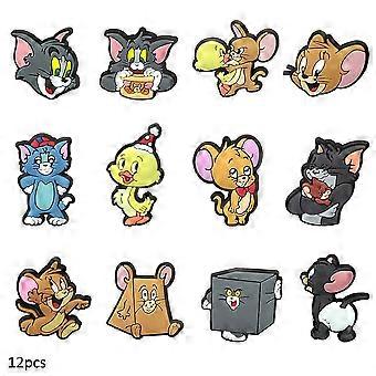 12 sztuk chodaków krokodyla Tom i Jerry Taffy Cartoon Shoes Akcesoria dekoracyjne Jibbitz Amulet