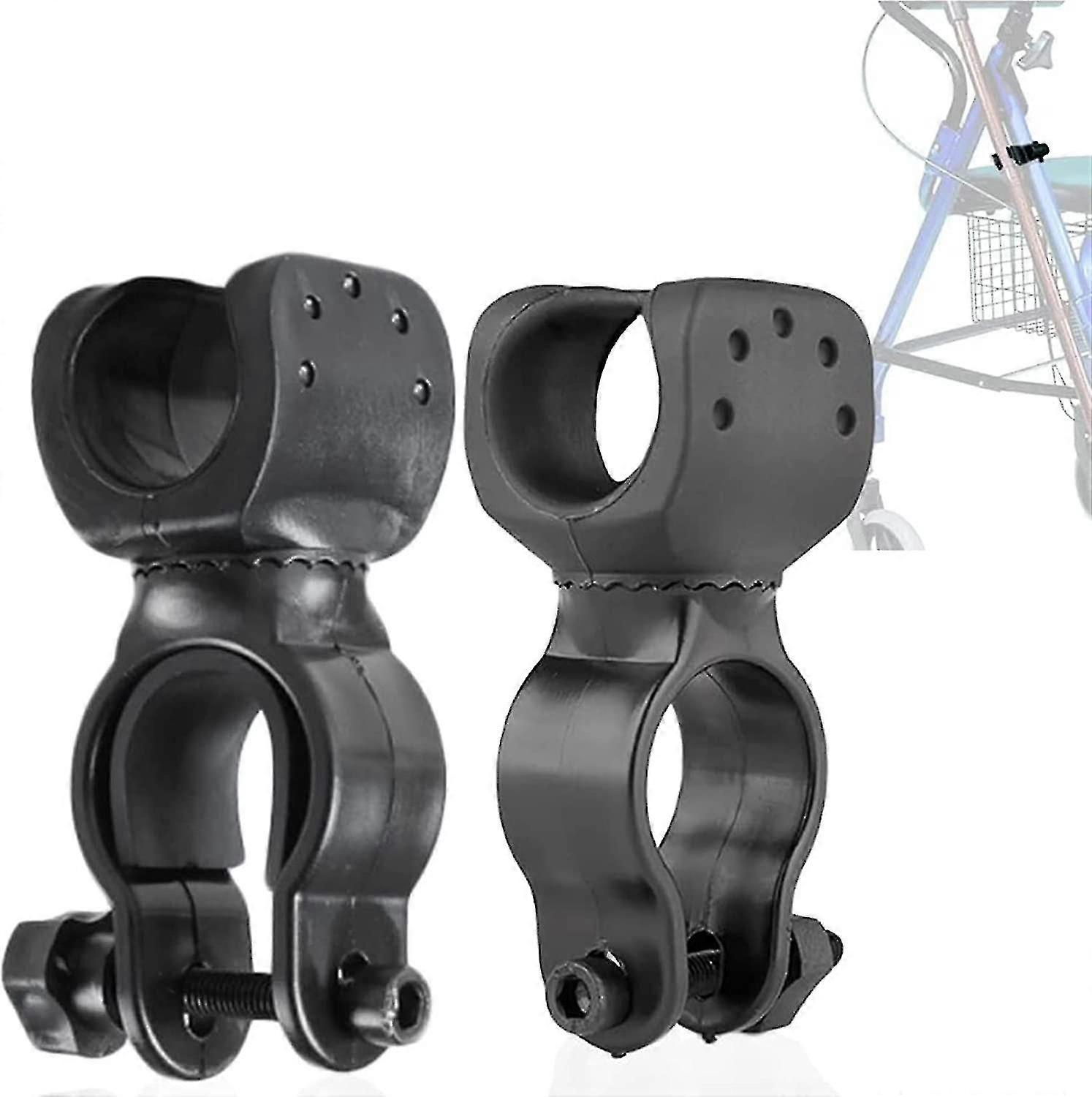 מתלה מקל הליכה לכיסא גלגלים, מחזיק קביים מעשי בעל קביים עזר עזר לאביזר לכיסא גלגלים (2 יחידות, שחור)