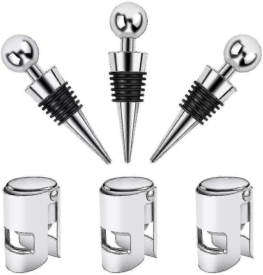 6pcs Bottle Stoppers For Bottles Of Opened Wine