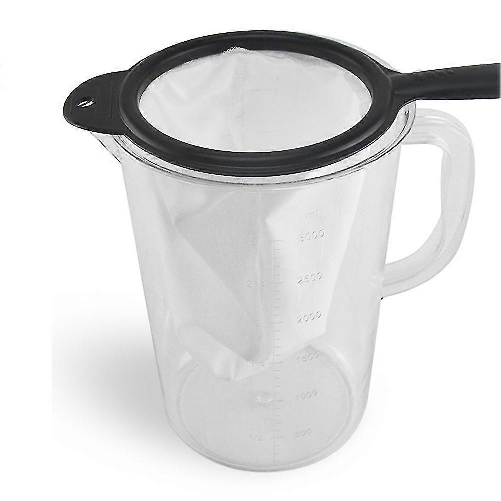 Tea Leaf Strainer Flour Nut Milk Bag Strainer Fine Mesh Cold Brew Coffee Filter Handheld Colander L