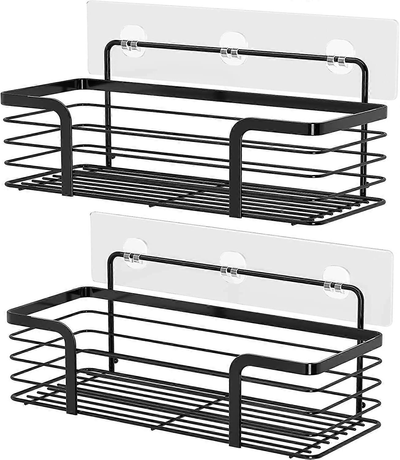 2 Pack Adhesive Shower Caddy(Black)