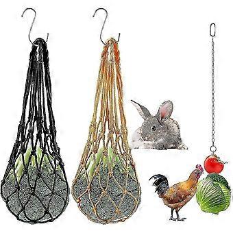 3 Pcs Chicken Fruits And Vegetables Mesh Feeding Bags - Chicken Vegetables Fruits Mesh Bag