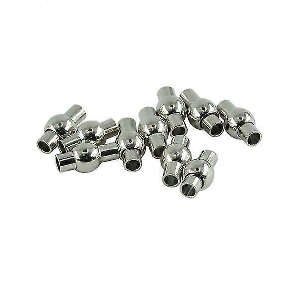 4x10x Barrel Magnetic Clasps Glue-in Ends Jewelry DIY Making Findings Silver