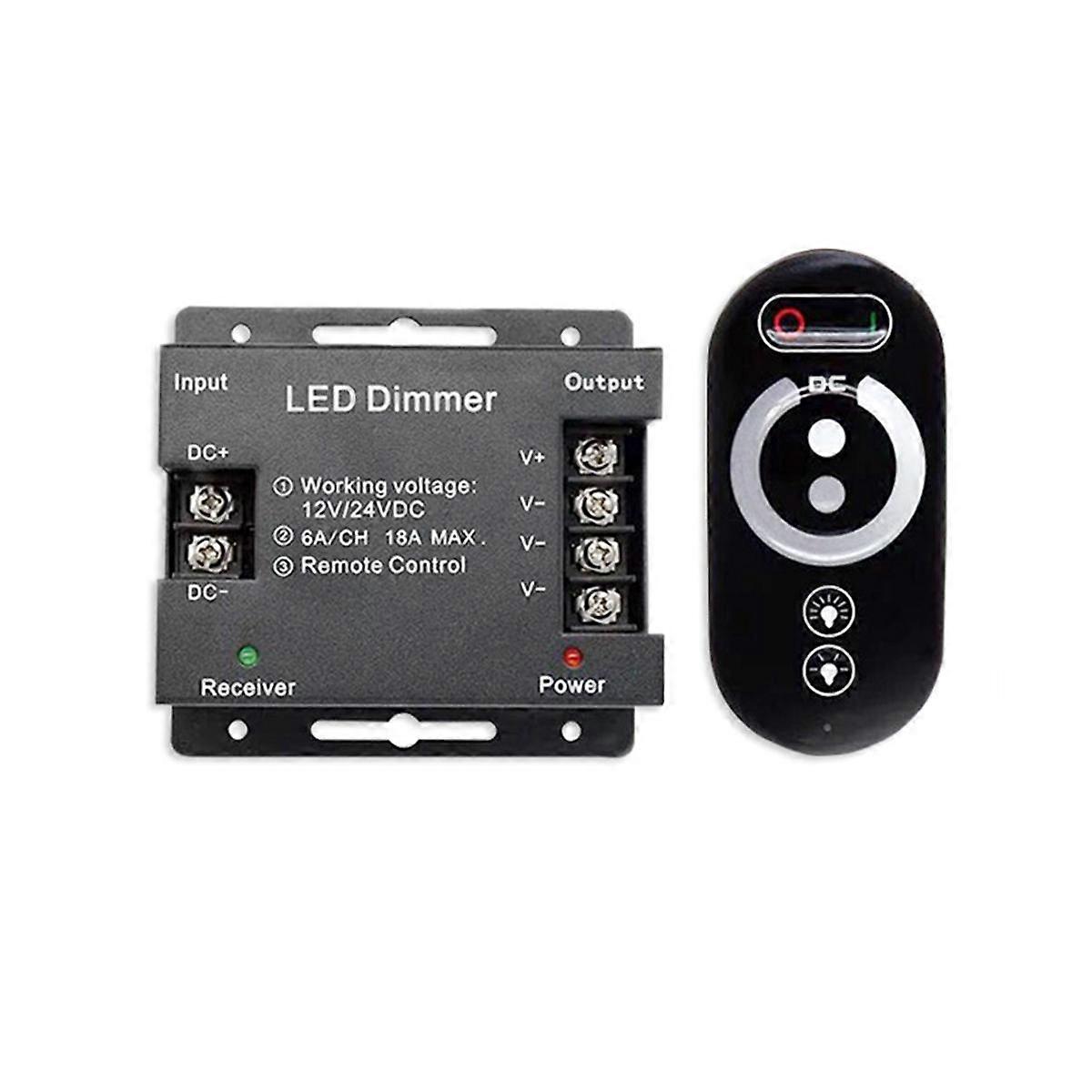 18A LED Monochrome Controller Dimmer 12V 24V with RF Wireless Touch Remote Control for Single Color