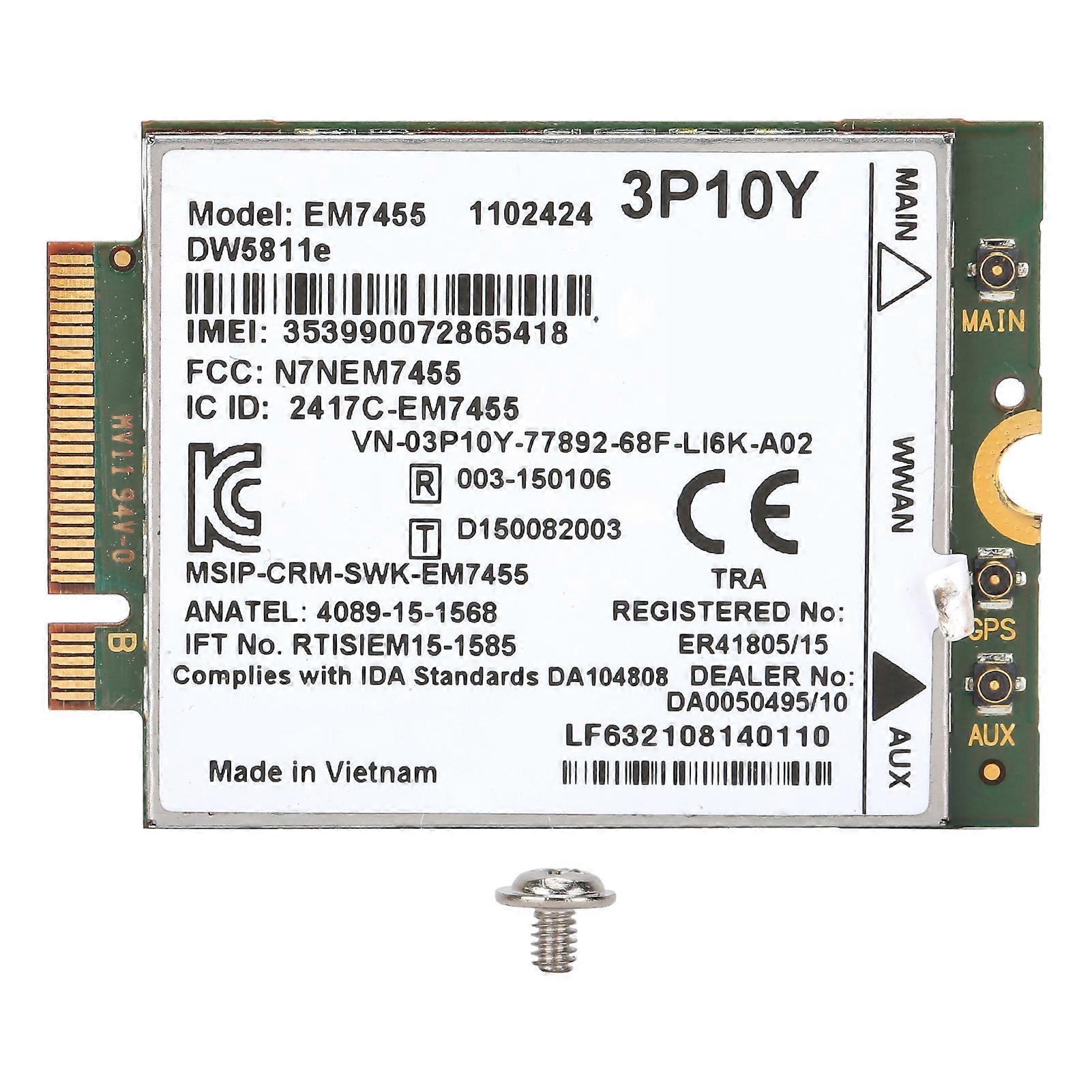 Wireless Network Card for Dell DW5811e LTE 3P10Y EM7455 for Qualcomm 4G WWAN Module