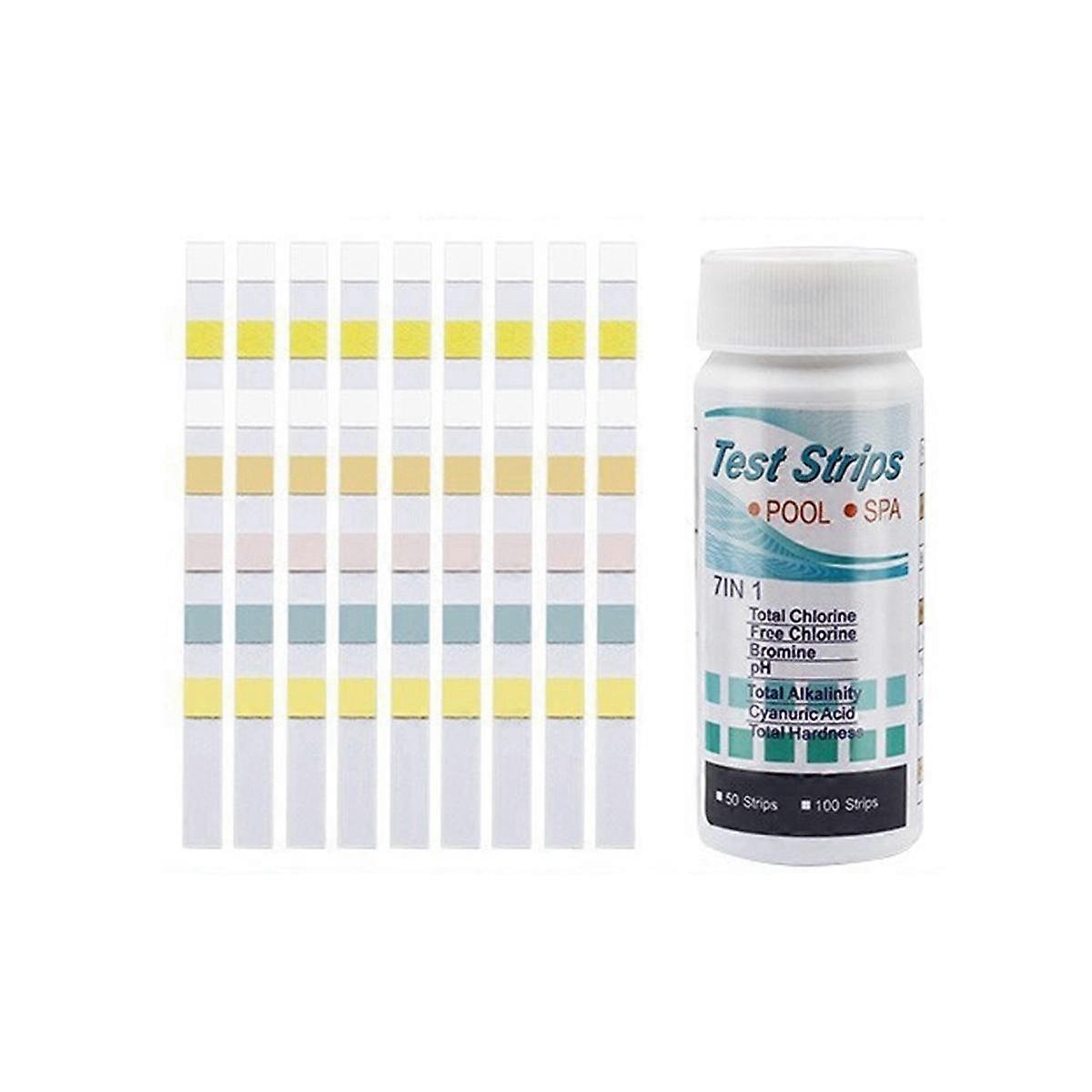 7-In-1 Swimming Pool Test Paper Ph Test Paper 1 Bottle of Water Quality Test Paper 100 Sheets