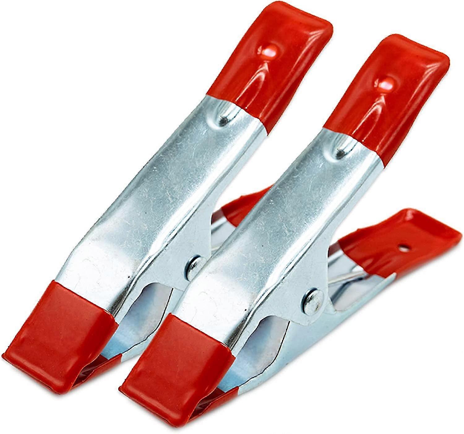 المعادن الربيع كليب المطاط المغلفة مقبض للتخييم (الأحمر) (2PCS)
