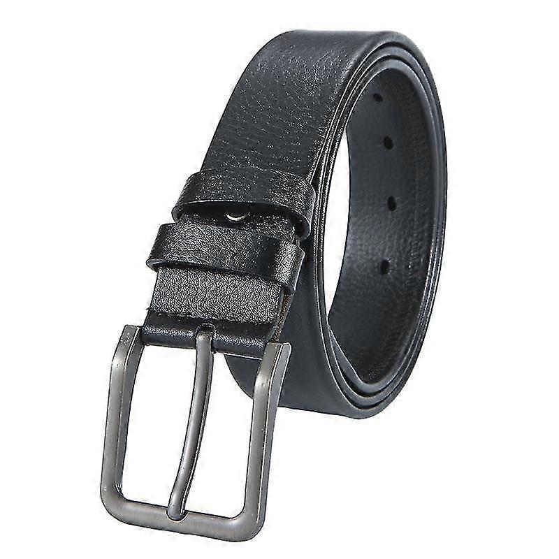 Mænds afslappede bælte Super Soft Full Grain Læder Rullespænde Sort