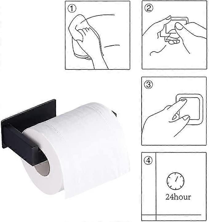 Bamboo Self-Adhesive Toilet Paper Holder - No Drill, Wall Mounted Bathroom Organizer