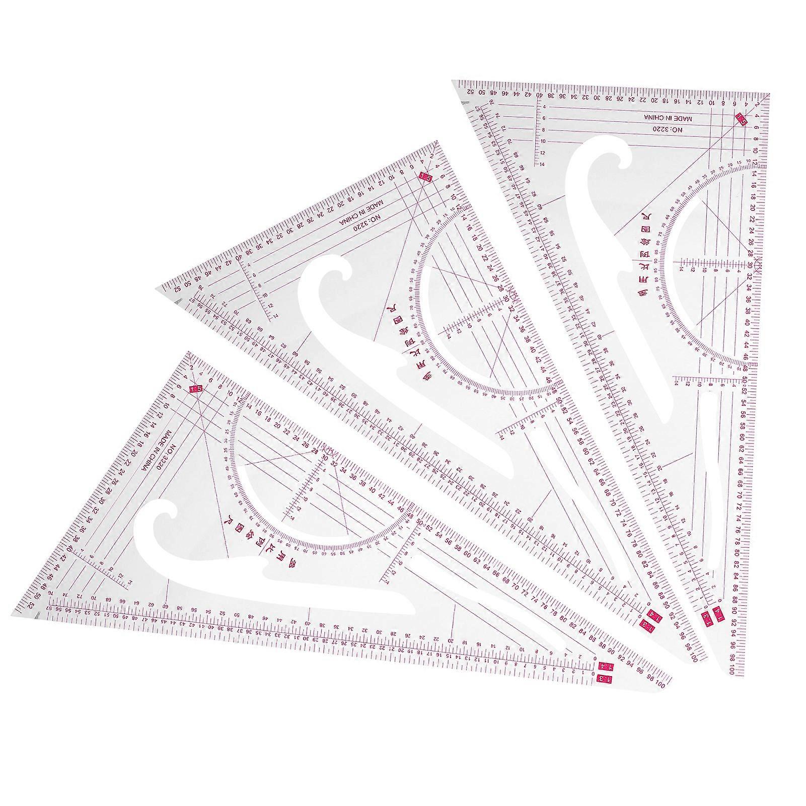 3 st. sömnad plagg linjal kläder böjbar rita multifunktionell kurva broderitillbehör