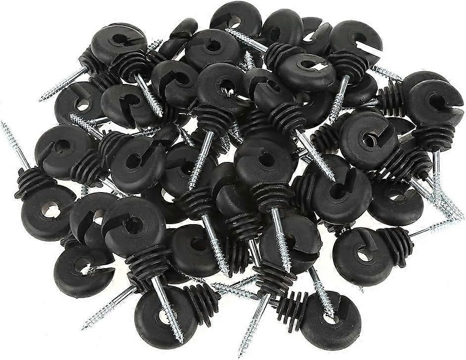 リングのねじ-50 PCS /セットリングの黒いねじは、木製のポストのための電気柵のアクセサリーをリング絶縁体に取り付けます