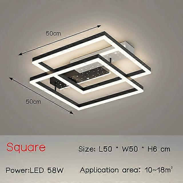 Modern New Simple LED Chandelier Bedroom Living Room Indoor Lighting Luster Round Rectangle Ceiling Lamp Fixture Drop shipping
