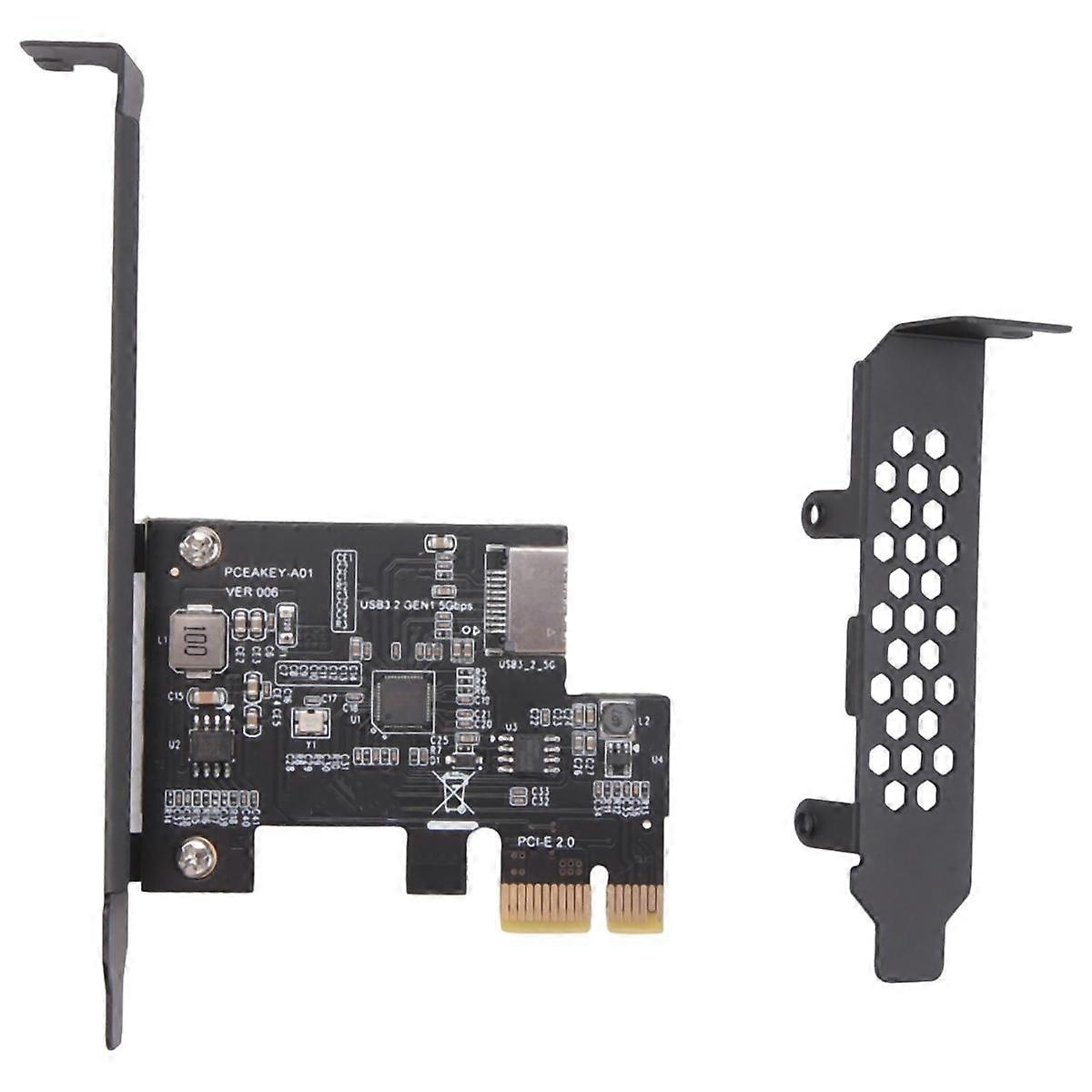 Karta rozszerzeń PCI-E 1X do USB 3.2 GEN1 5 Gb / s Type-E A-Key, interfejs Type-C na panelu przednim do komputera stacjonarnego (ASM1042A)