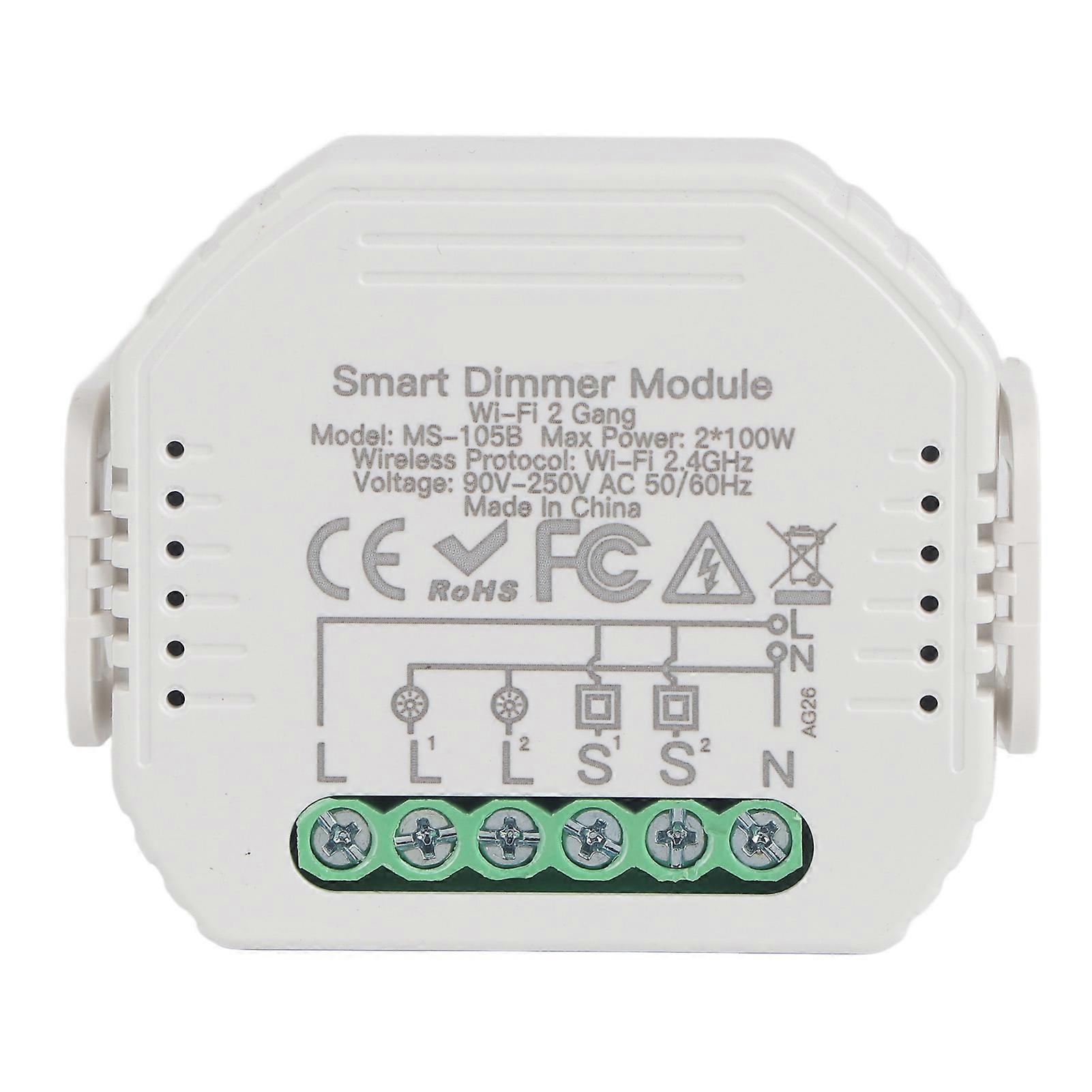 Smart Dimmer Switch Module 2 Way Dimming APP Control Switch Concealed Mount 90250V