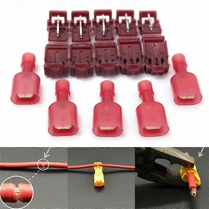 100/50Pcs Red Quick Electrical Cable Connectors Snap Splice Lock Wire Terminal Crimp Wire Connector Waterproof
